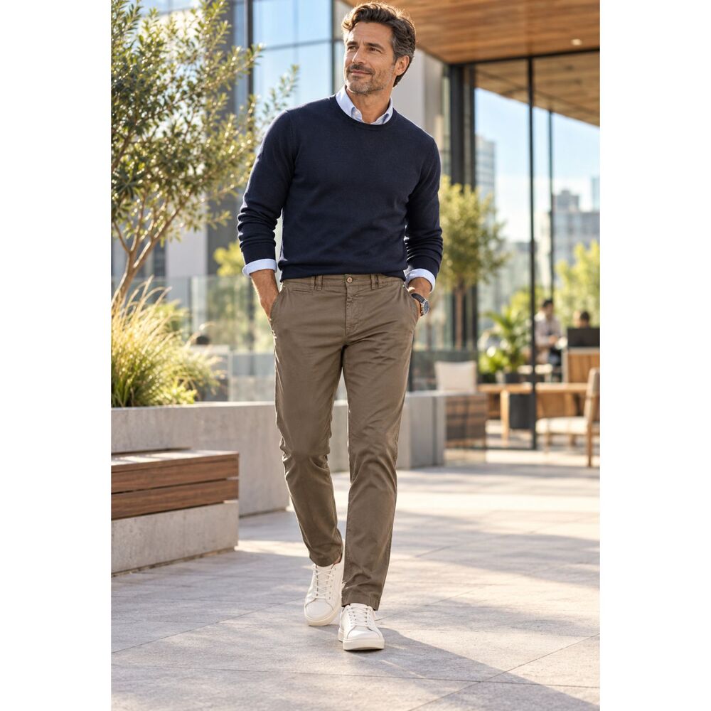BOSS Hugo Boss Chinos Sz 40 X 34 Pants Brown Khakis Straight Leg Classic Preppy